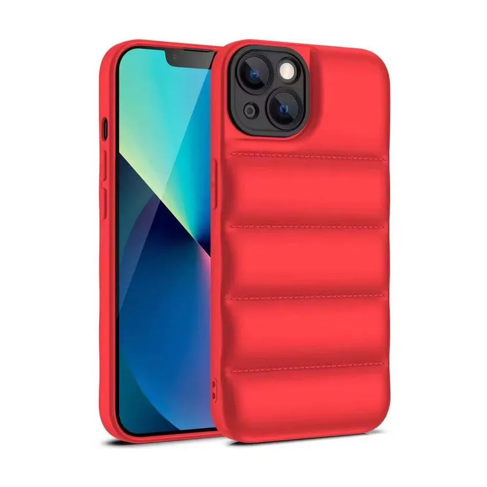 Soft Puffer Jacket Style Mobile Phone Case for iPhone 7 Plus / 8 Plus- Red