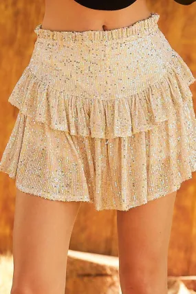 Stacey's Ruffle Sequin Skort