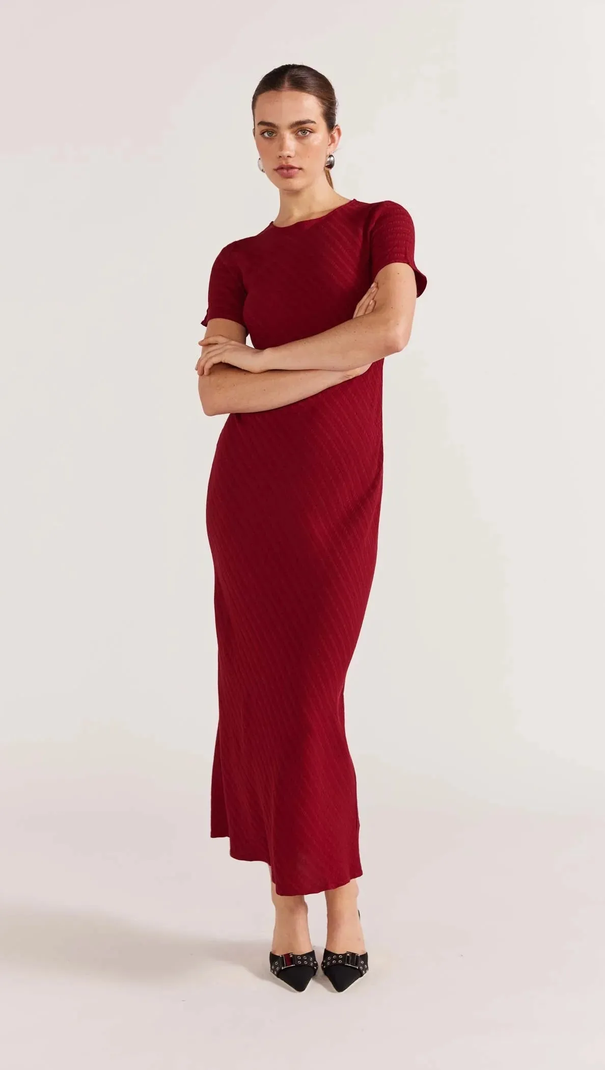 STAPLE THE LABEL Gillian Bias Maxi Dress Red