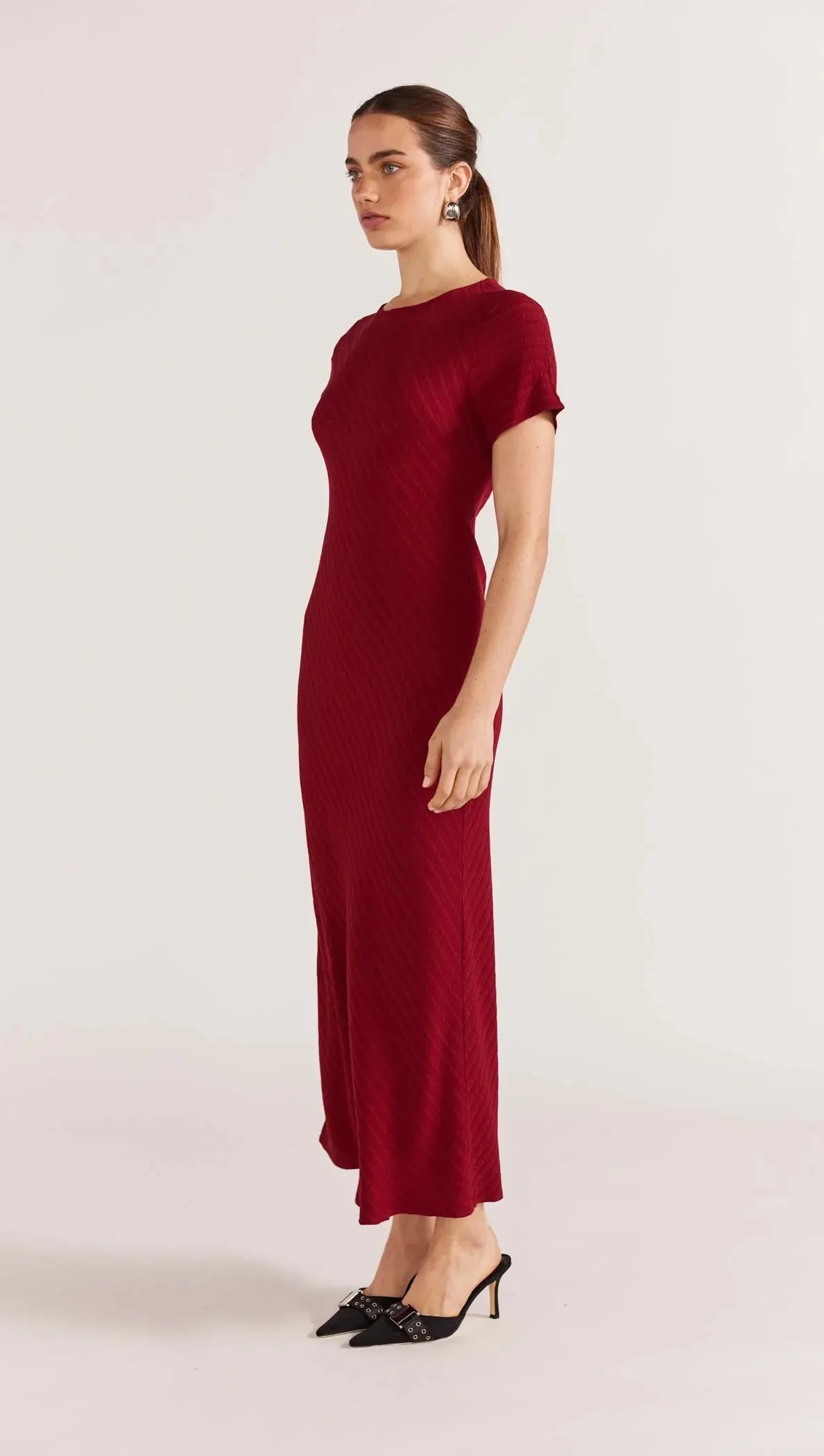 STAPLE THE LABEL Gillian Bias Maxi Dress Red