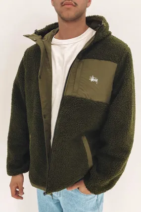 Stock Sherpa Reversible Jacket Flight Green Black