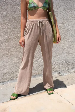 Stone Terry Wide Leg Pant