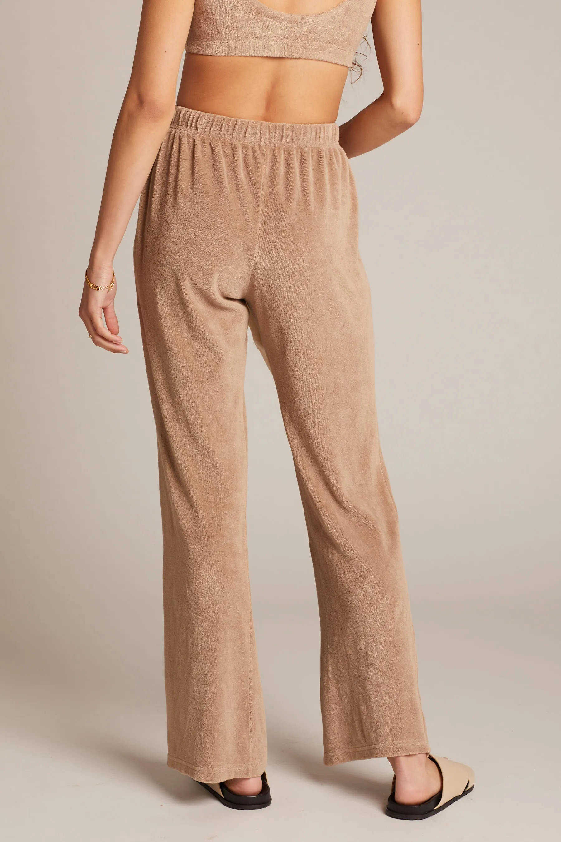 Stone Terry Wide Leg Pant