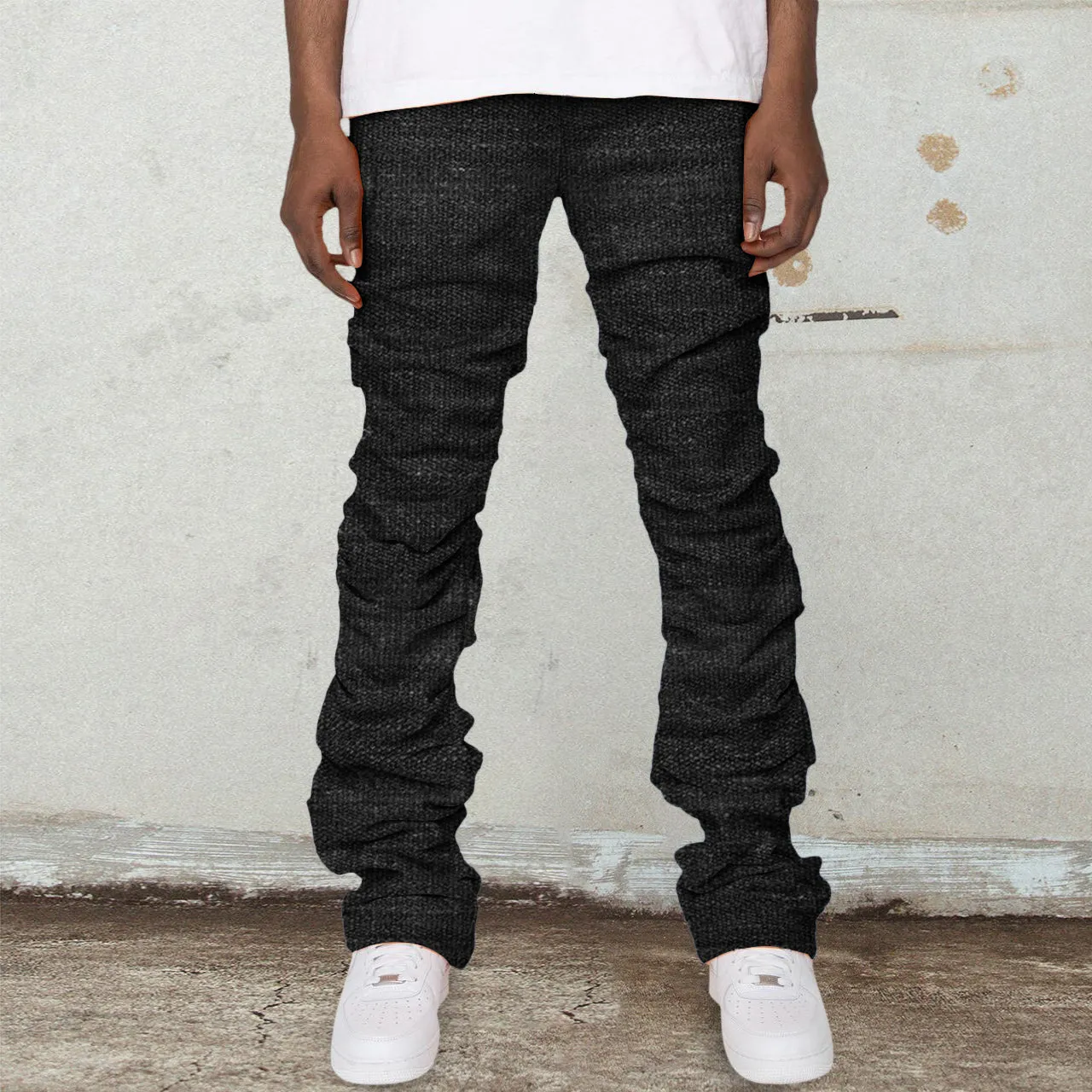 Street hip-hop retro pleated pile pants jeans