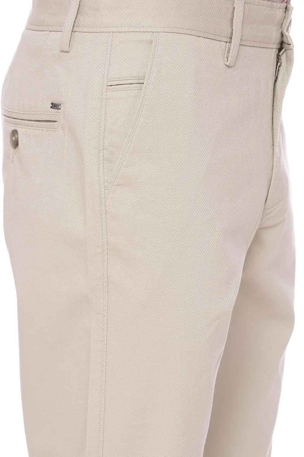 Tapered Fit Beige Stretch Trouser