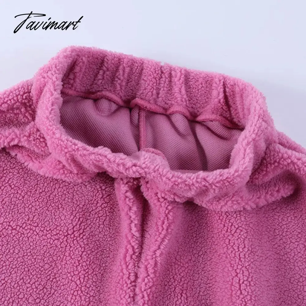 Tavimart Fleece Tracksuits Women's Winter Set Fashion Streetwear Y2k Casual Bra Vest Sweatpants Crop Tops 3 Piece Set Sexy Outfit