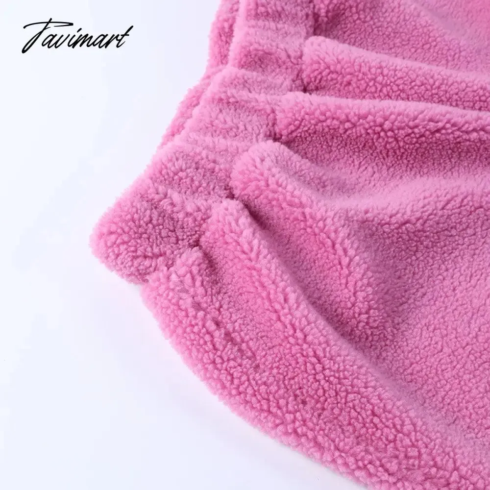 Tavimart Fleece Tracksuits Women's Winter Set Fashion Streetwear Y2k Casual Bra Vest Sweatpants Crop Tops 3 Piece Set Sexy Outfit