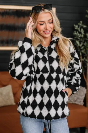 The Finish Line Argyle Sherpa Pullover