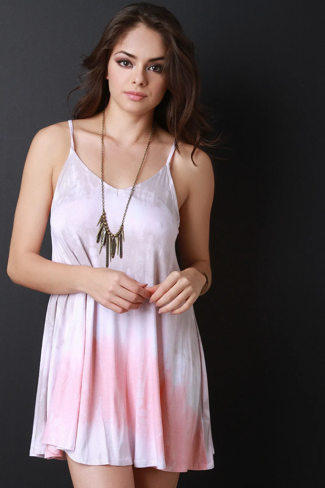 Tie Dye Jersey Camisole Mini Dress