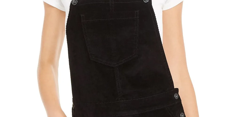 Vanilla Star Junior's Corduroy Overalls Dress Black Size 11