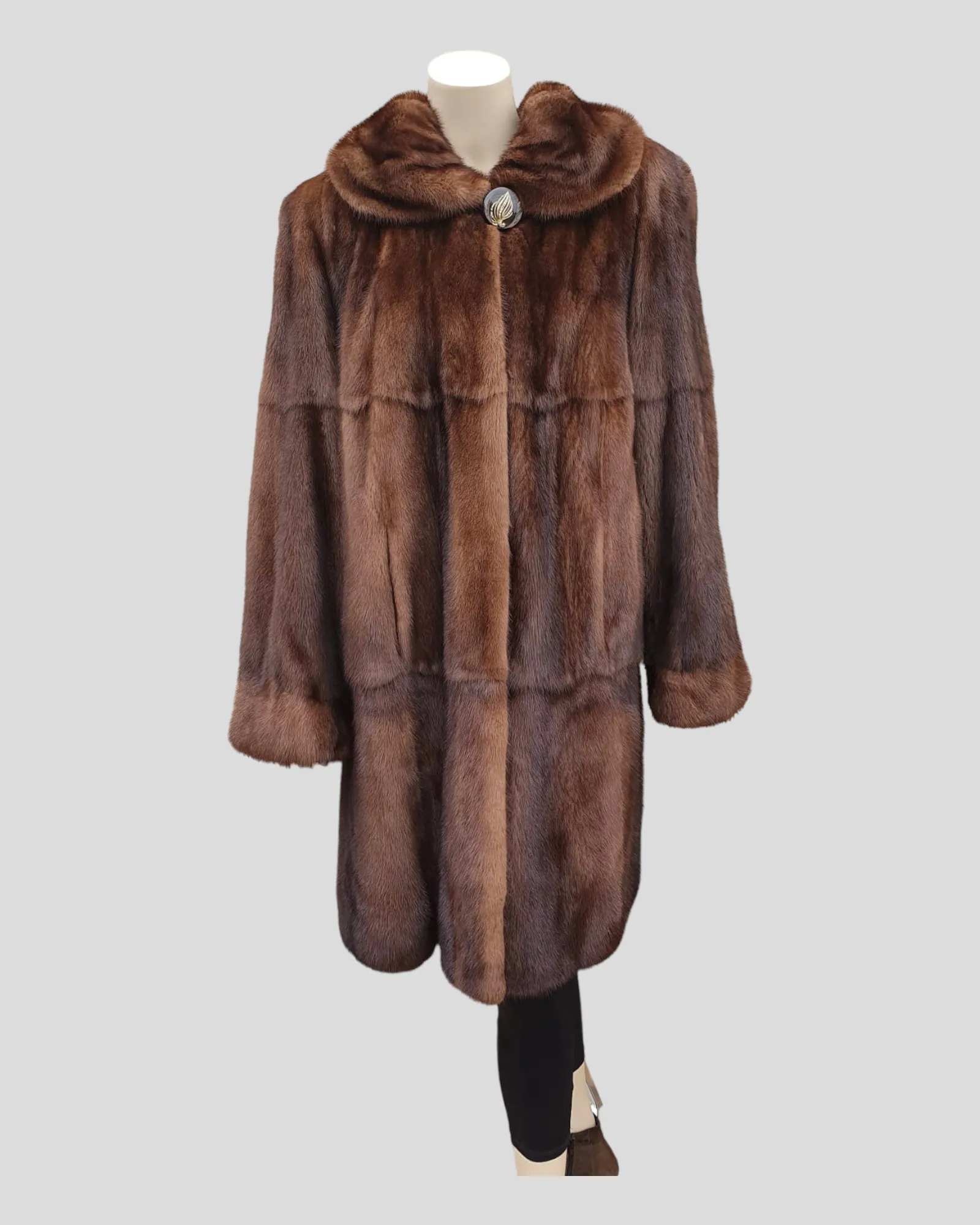 Vintage Mahogany Mink Fur ⅞ Coat -L