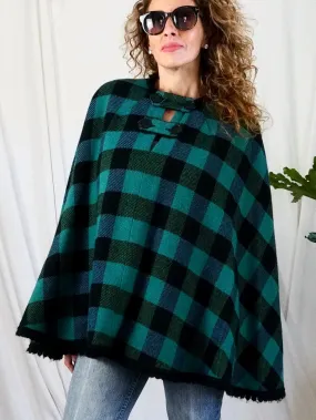 Vintage Spruce Blue Plaid Cape