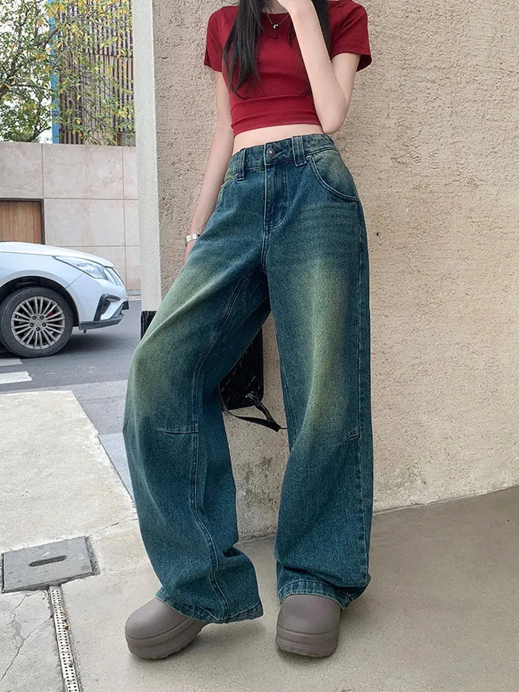 Vintage Y2K Baggy High Waist Wide-leg Denim Jeans