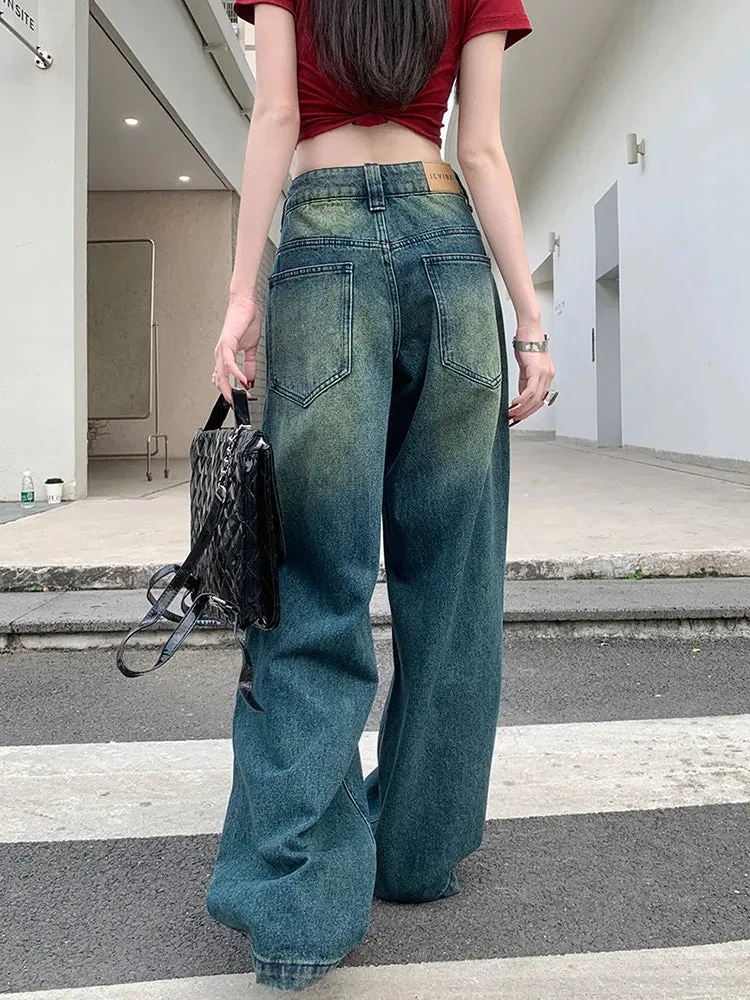 Vintage Y2K Baggy High Waist Wide-leg Denim Jeans