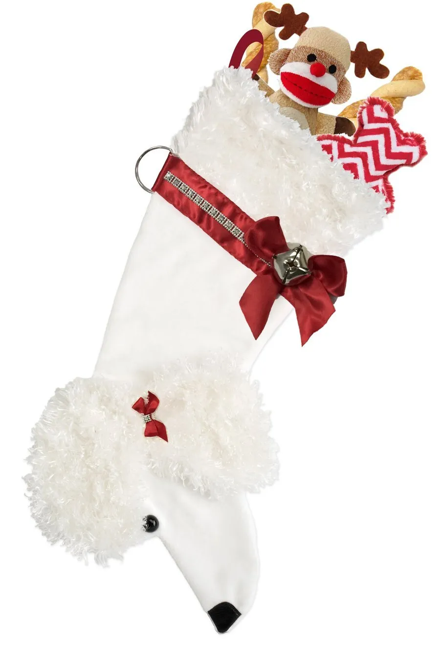 White Poodle Decorative Dog Christmas Stocking