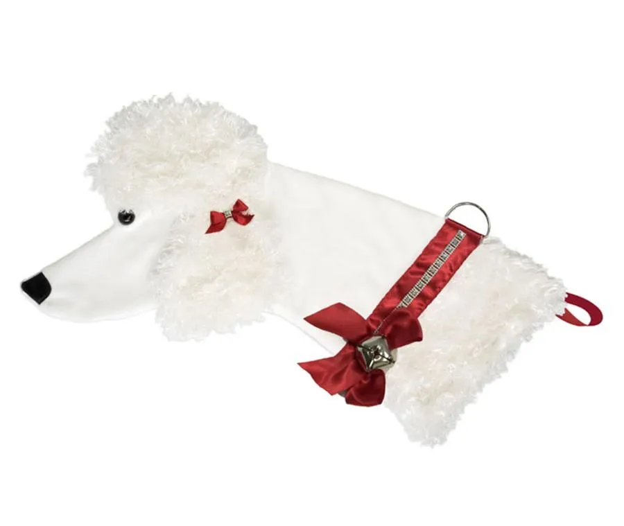 White Poodle Decorative Dog Christmas Stocking