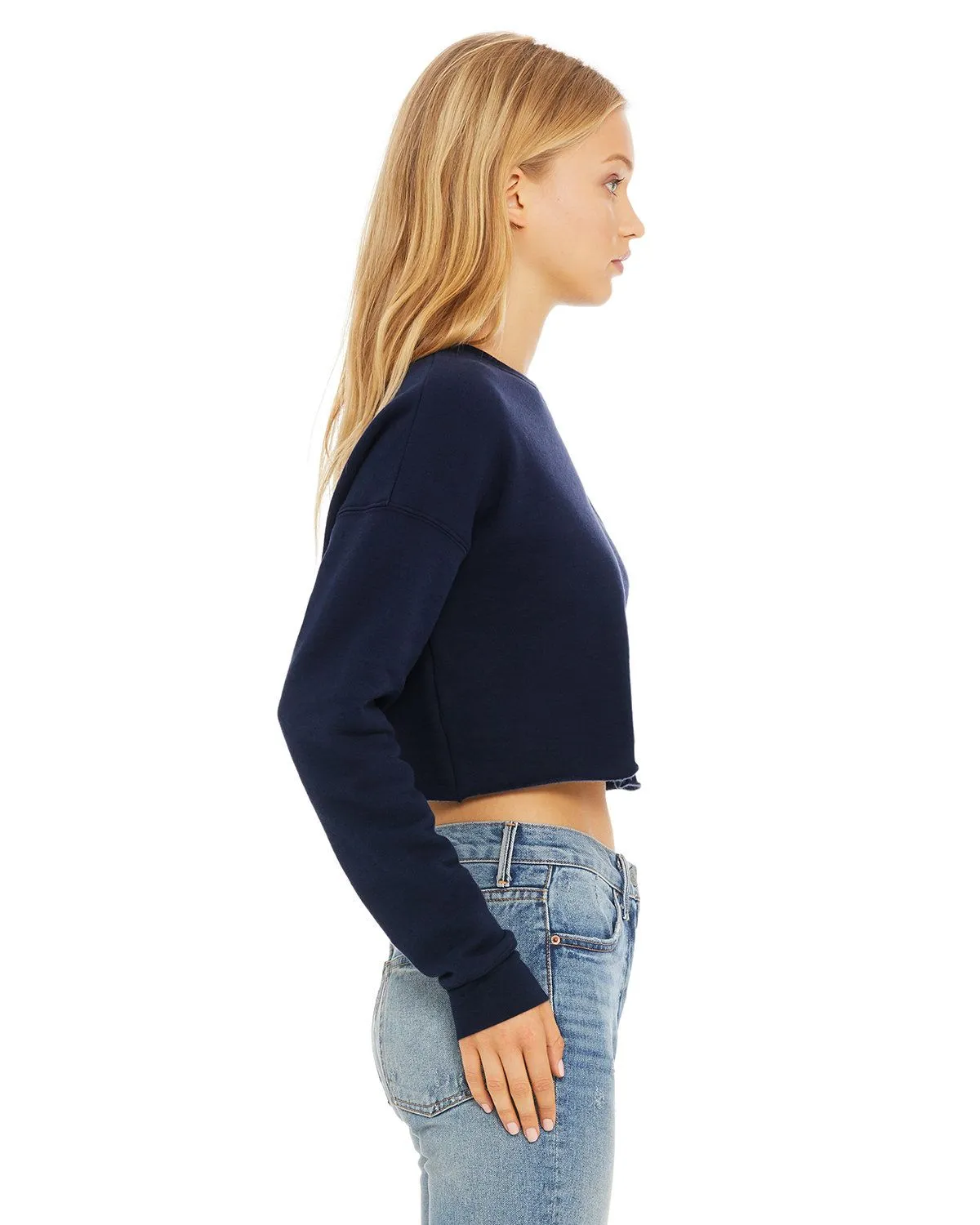 Wholesale Women's Cropped Crew Neck Long Sleeve Sweatshirts