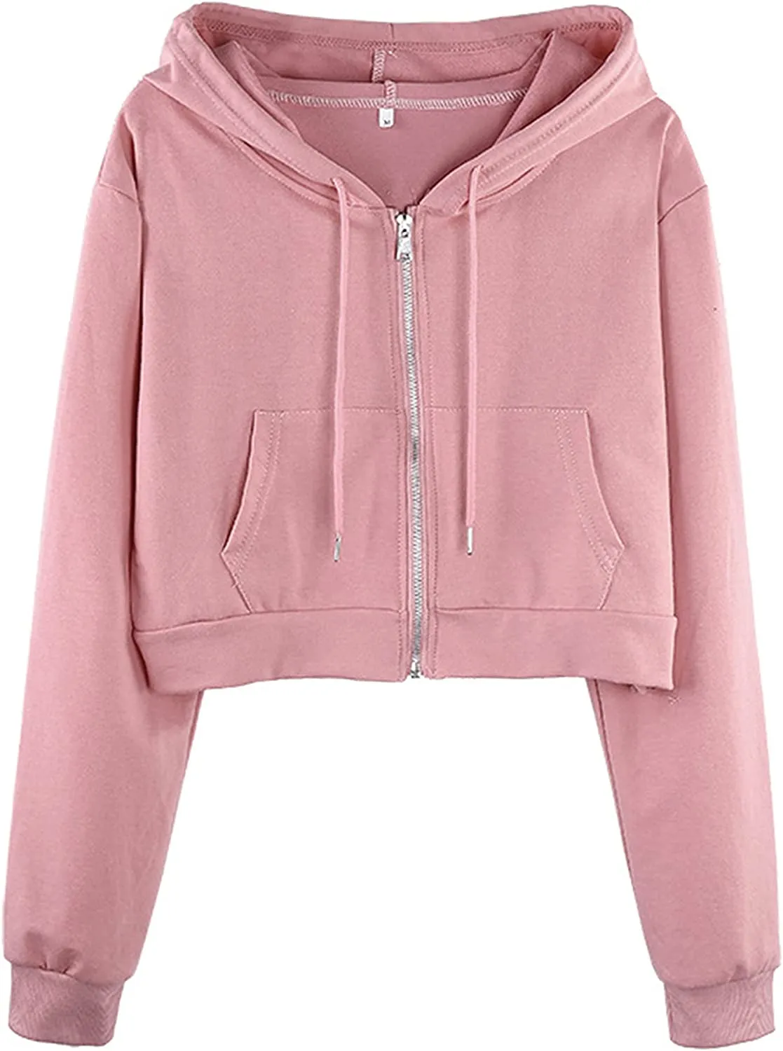 Wholesale Women's Long Sleeve Cropped Zip Up Hoodies