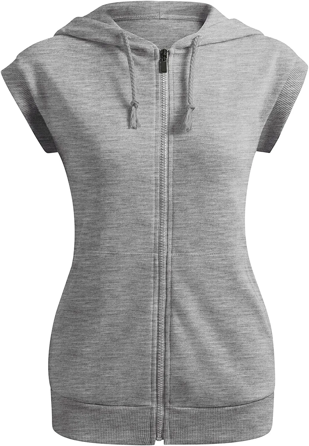 Wholesale Women's Short Sleeve Fleece Hoody Classic Drawstring Pullover