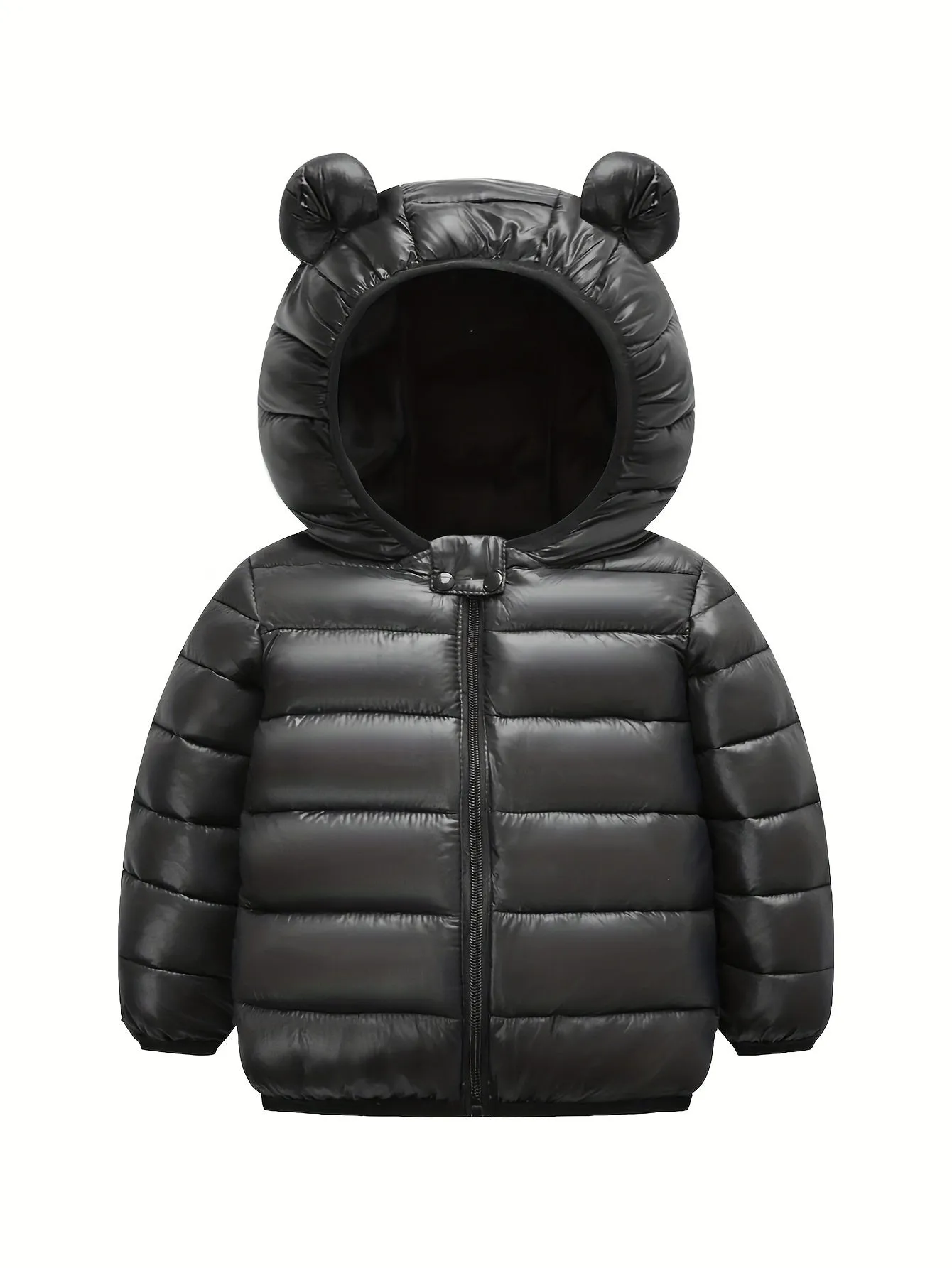 Winter Warmth Boys Puffer Jacket - Soft, Comfortable, and Windproof with Zipper and Hood - Machine Washable, Polyester Fiber Fill, and Nylon Lining