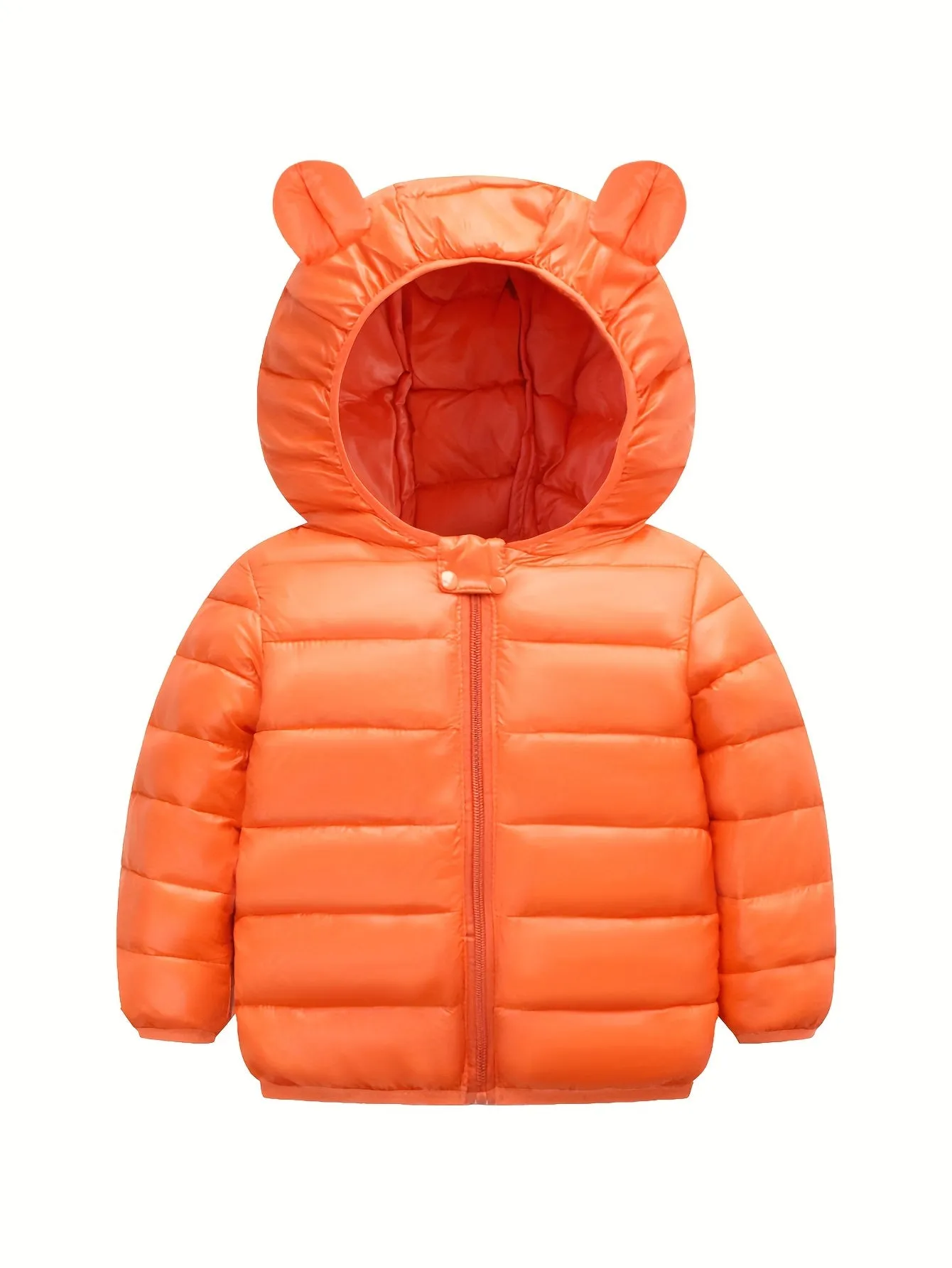 Winter Warmth Boys Puffer Jacket - Soft, Comfortable, and Windproof with Zipper and Hood - Machine Washable, Polyester Fiber Fill, and Nylon Lining