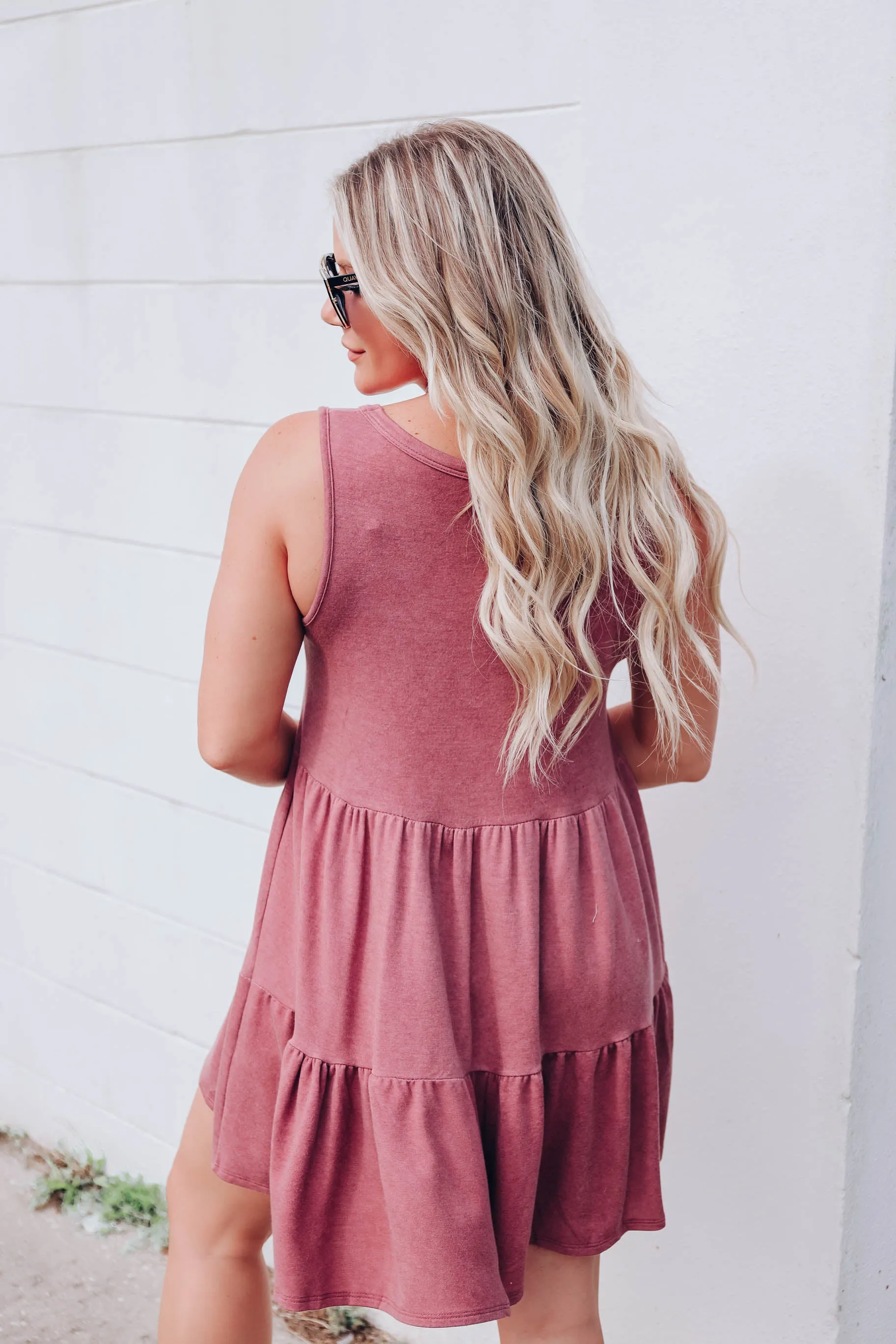 With The Flow Tiered Dress - Mauve