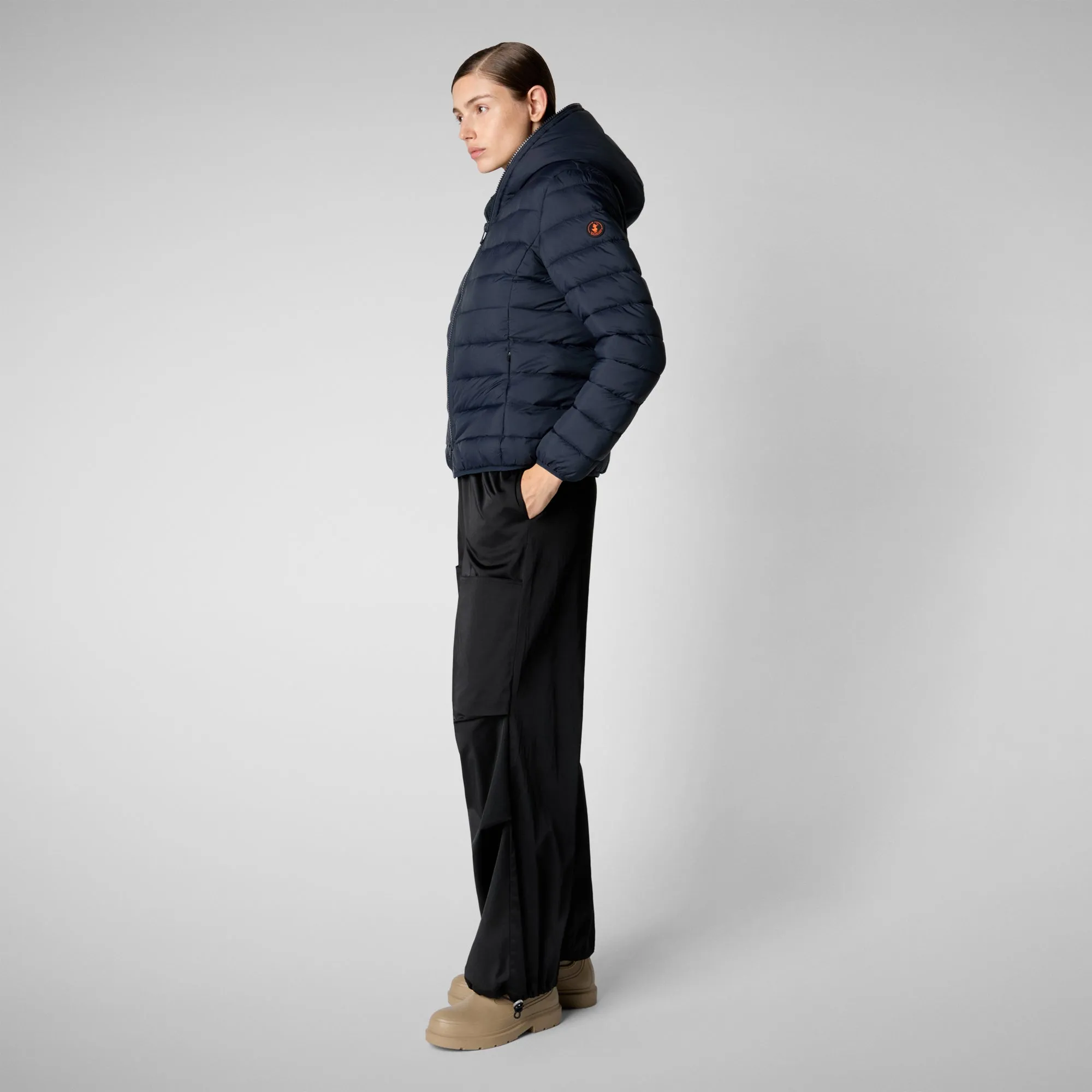 Women's animal free Puffer jacket Ethel in blue black