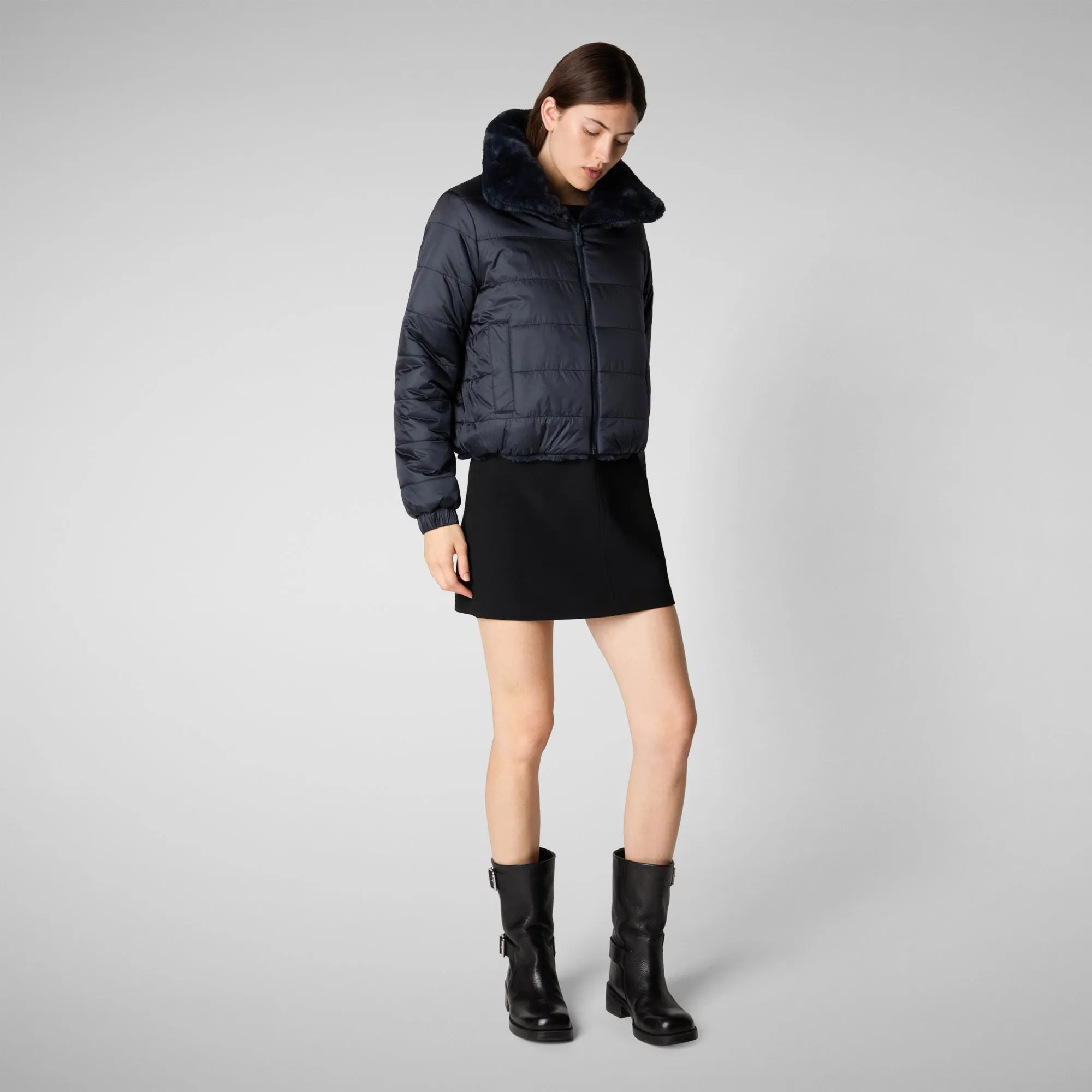 Women's jacket jeon in blue black