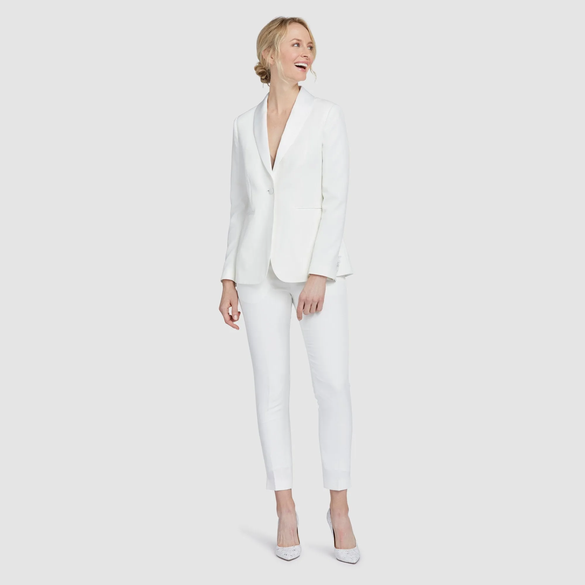 Women's White Tuxedo Jacket